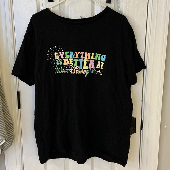 Disney Tops - Disney Black T-Shirt with White Castle Print